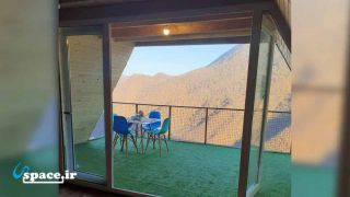نمای تراس اقامتگاه کلبه بام زیارت - گرگان - روستای زیارت